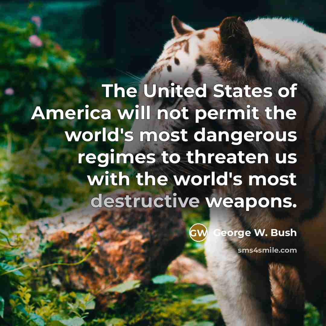 “The United States of America will not permit the world's…” quote by George W. Bush