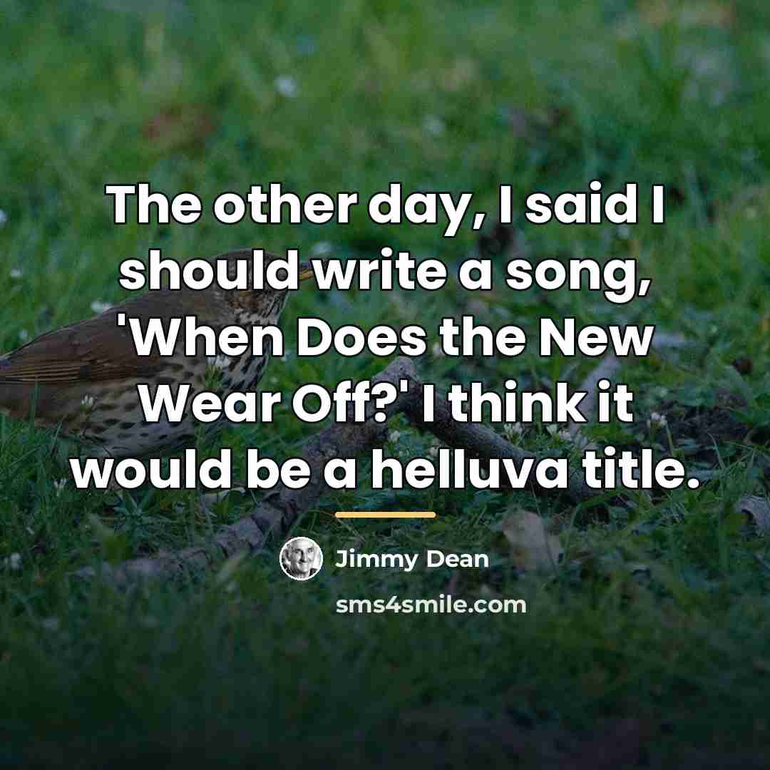 “The other day, I said I should write a song,…” quote by Jimmy Dean