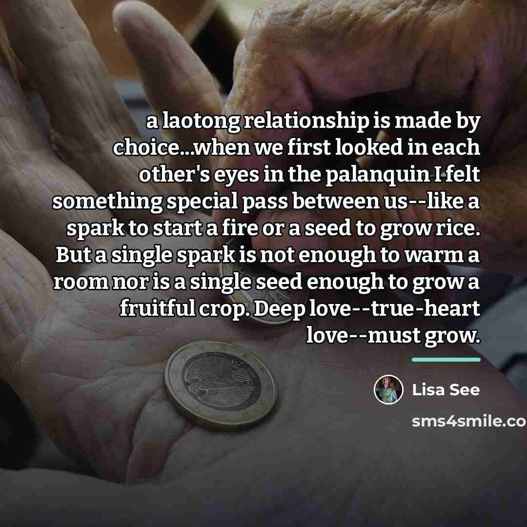 “a laotong relationship is made by choice...when we first looked…” quote by Lisa See