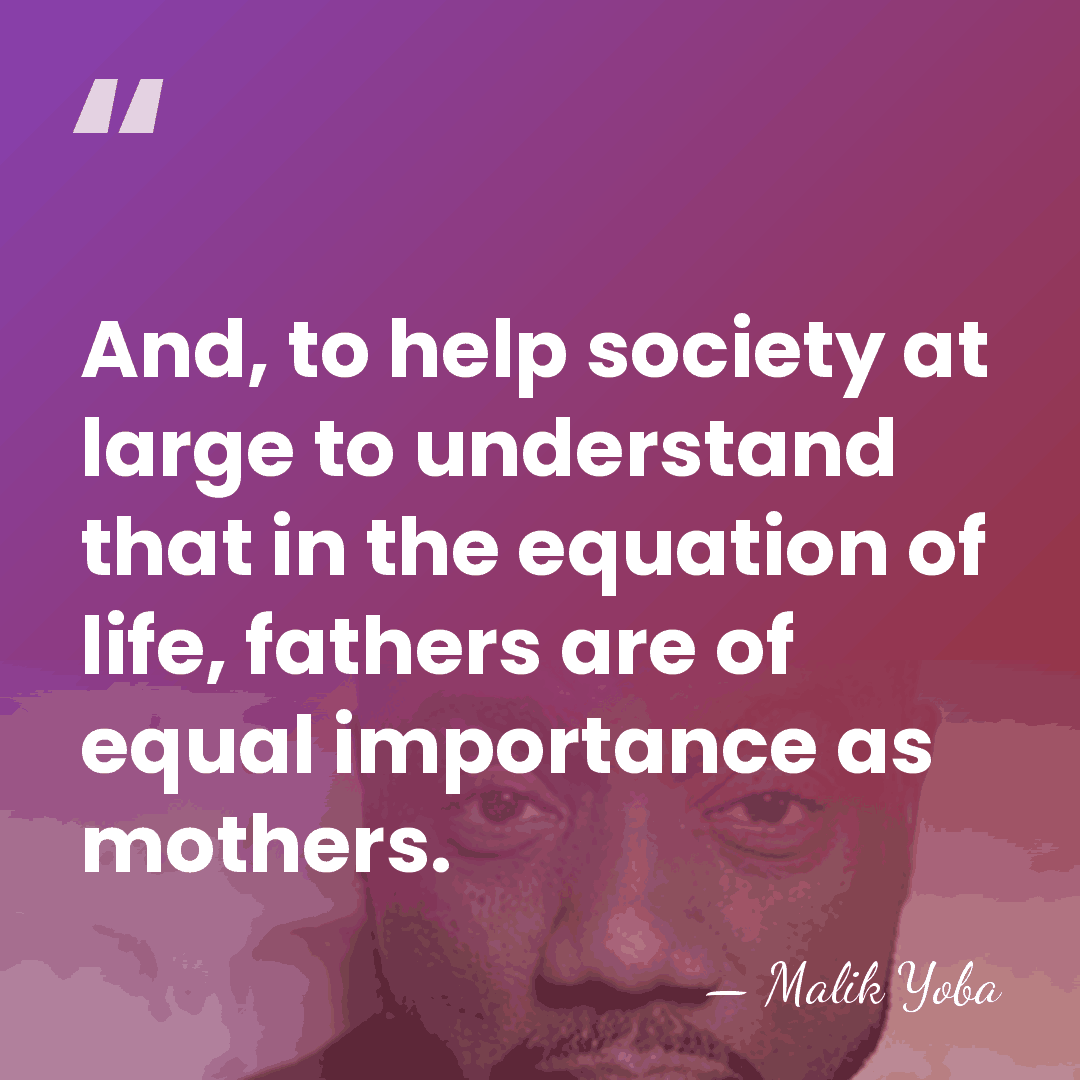 And, to help society at large to understand that in the equation&hellip; - Malik Yoba