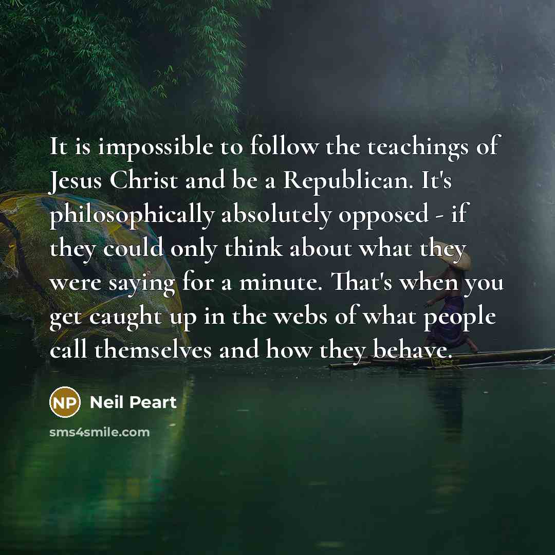 “It is impossible to follow the teachings of Jesus Christ…” quote by Neil Peart