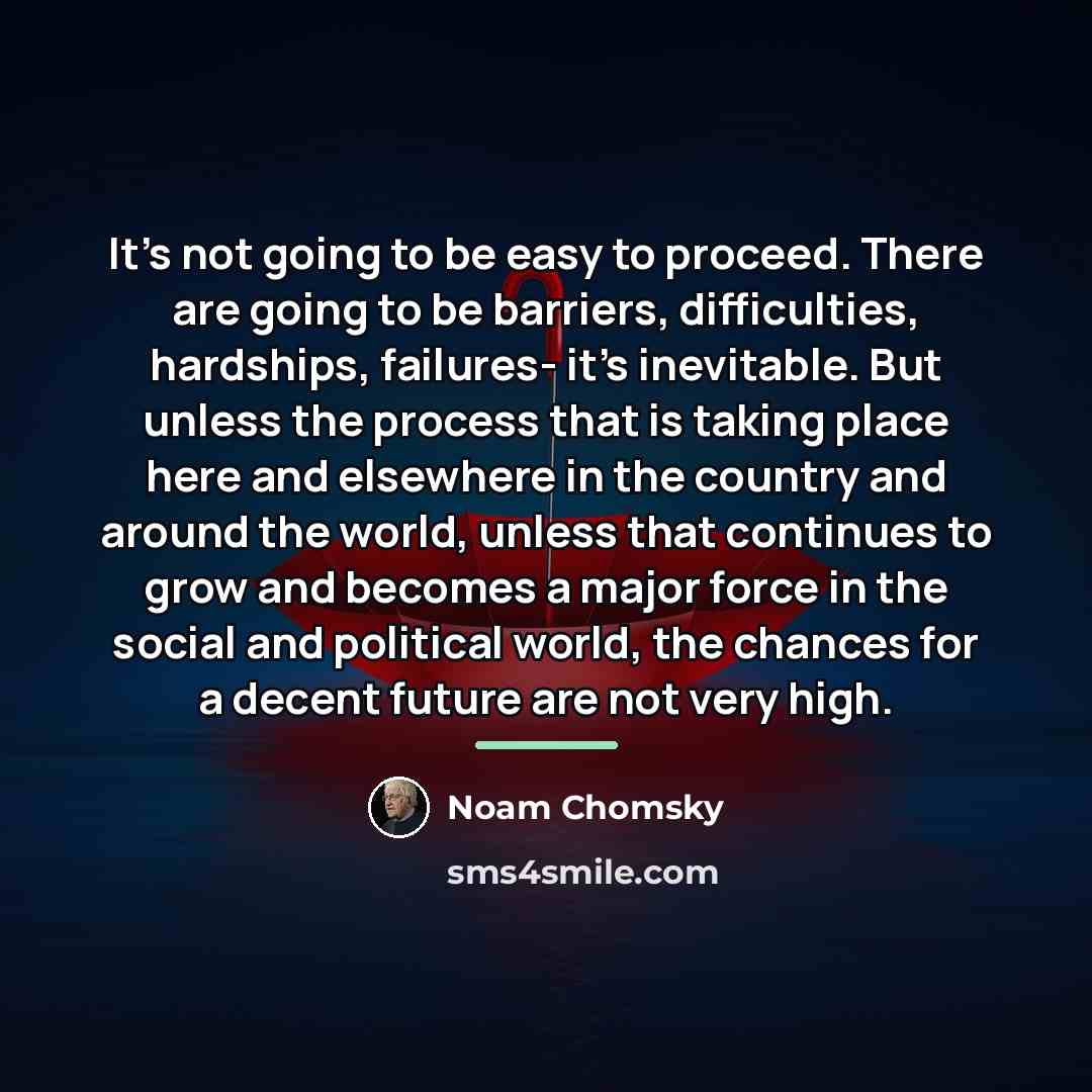 “It's not going to be easy to proceed. There are…” quote by Noam Chomsky