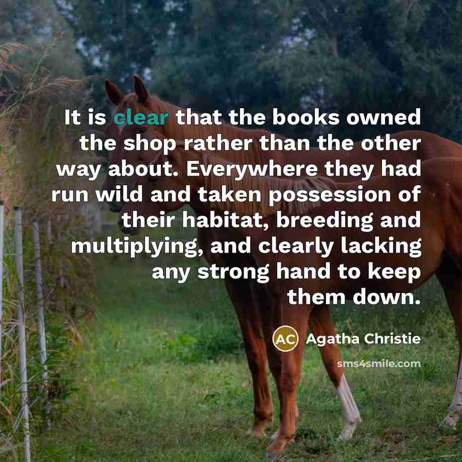 “It is clear that the books owned the shop rather…” quote by Agatha Christie
