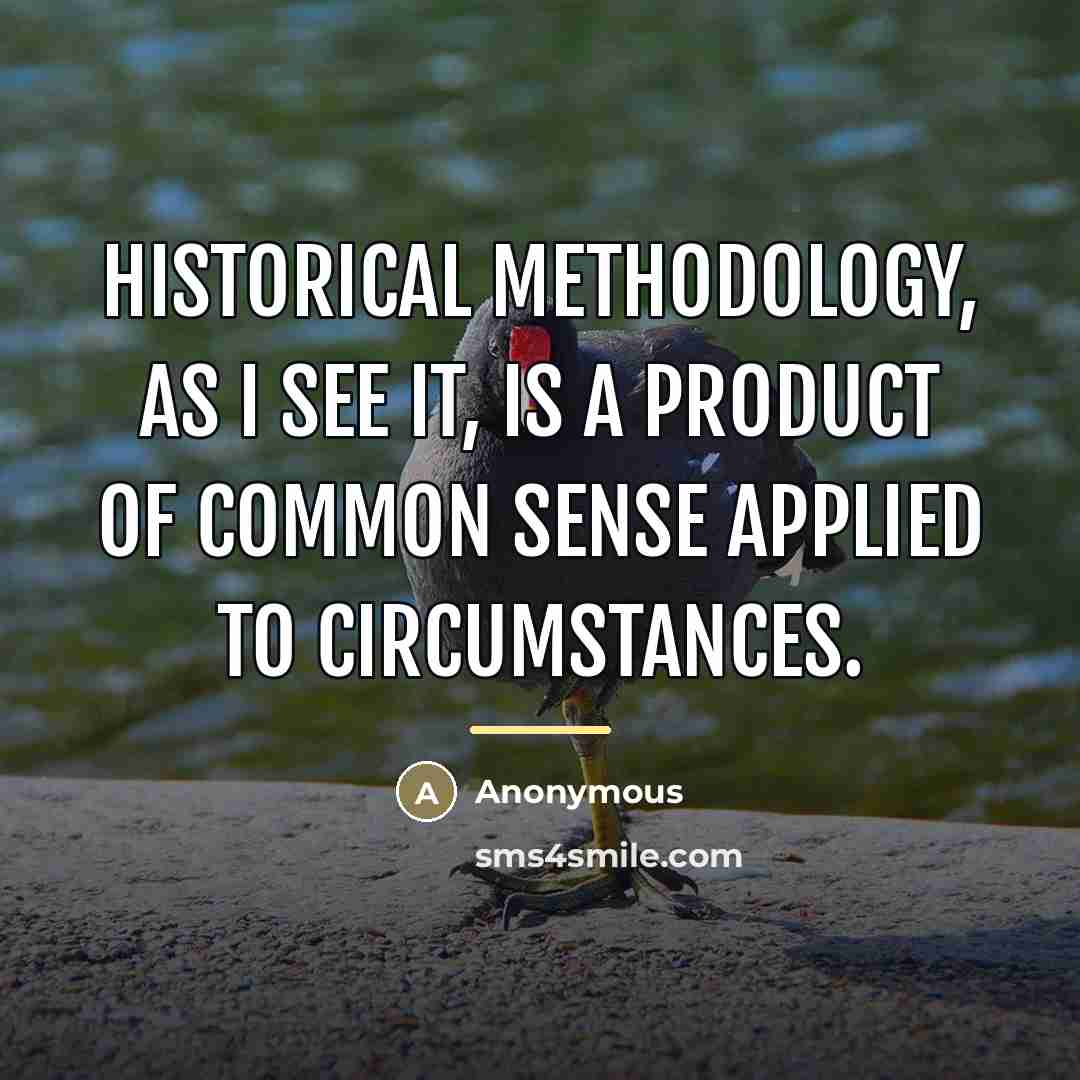 “Historical methodology, as I see it, is a product of…” quote by Anonymous