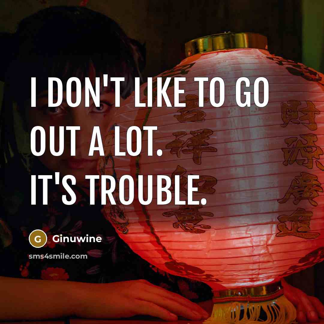“I don't like to go out a lot. It's trouble.…” quote by Ginuwine
