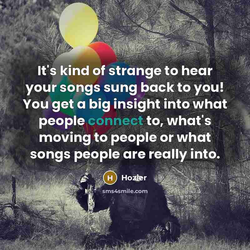 “It's kind of strange to hear your songs sung back…” quote by Hozier