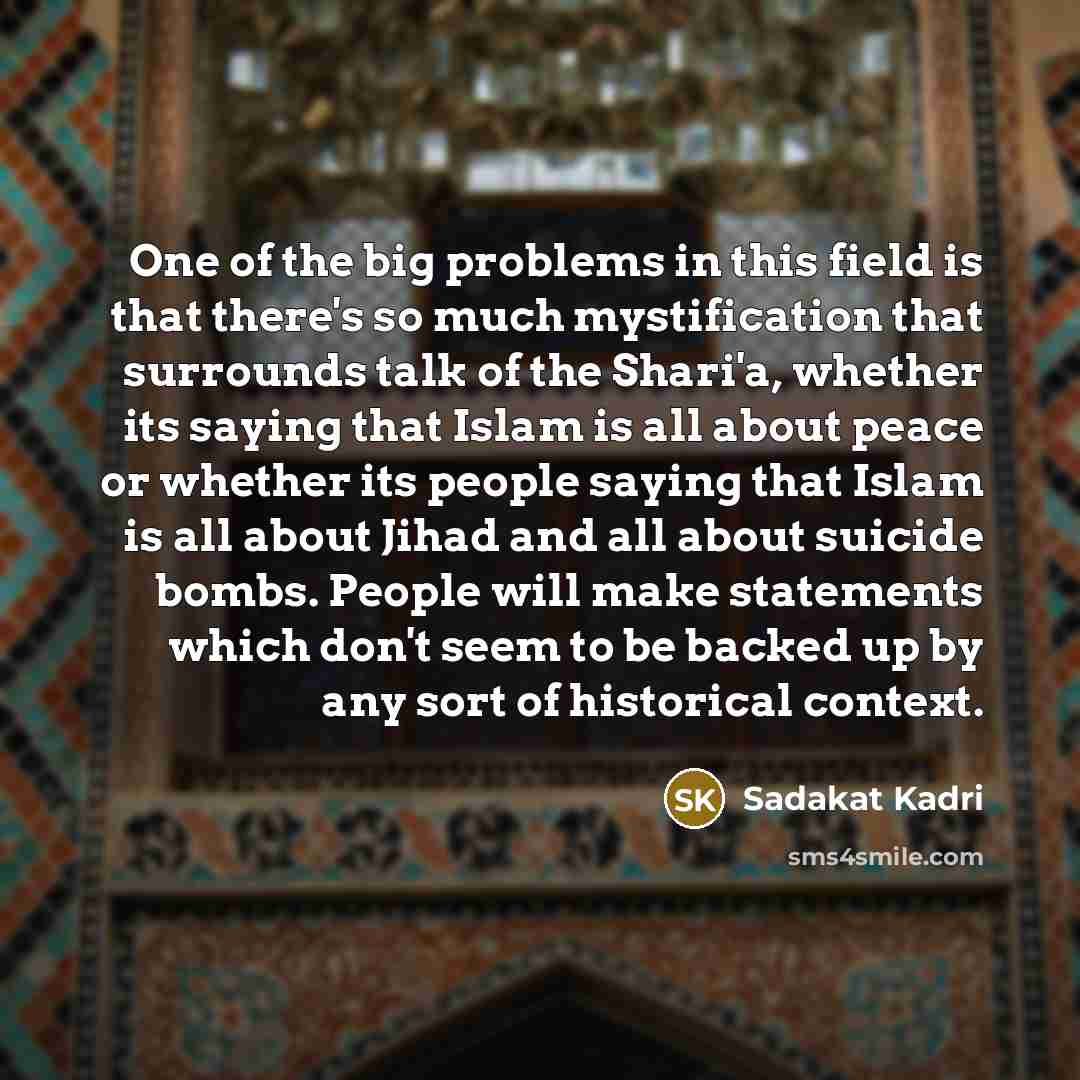 “One of the big problems in this field is that…” quote by Sadakat Kadri