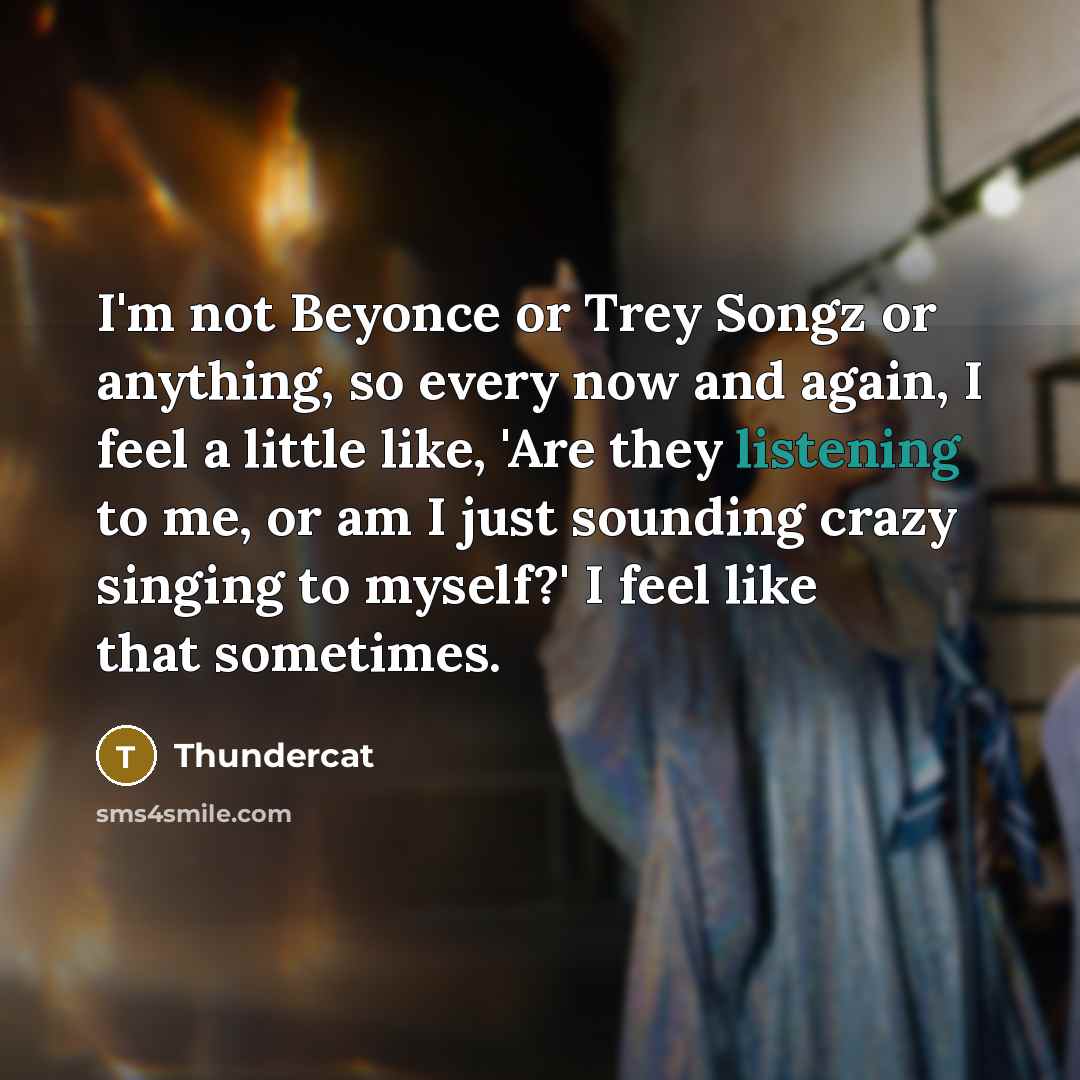 “I'm not Beyonce or Trey Songz or anything, so every…” quote by Thundercat