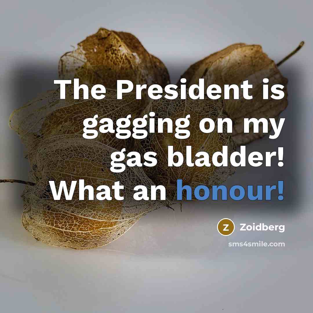 “The President is gagging on my gas bladder! What an…” quote by Zoidberg