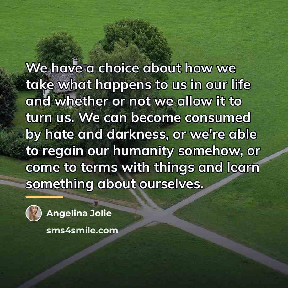 “We have a choice about how we take what happens…” quote by Angelina Jolie