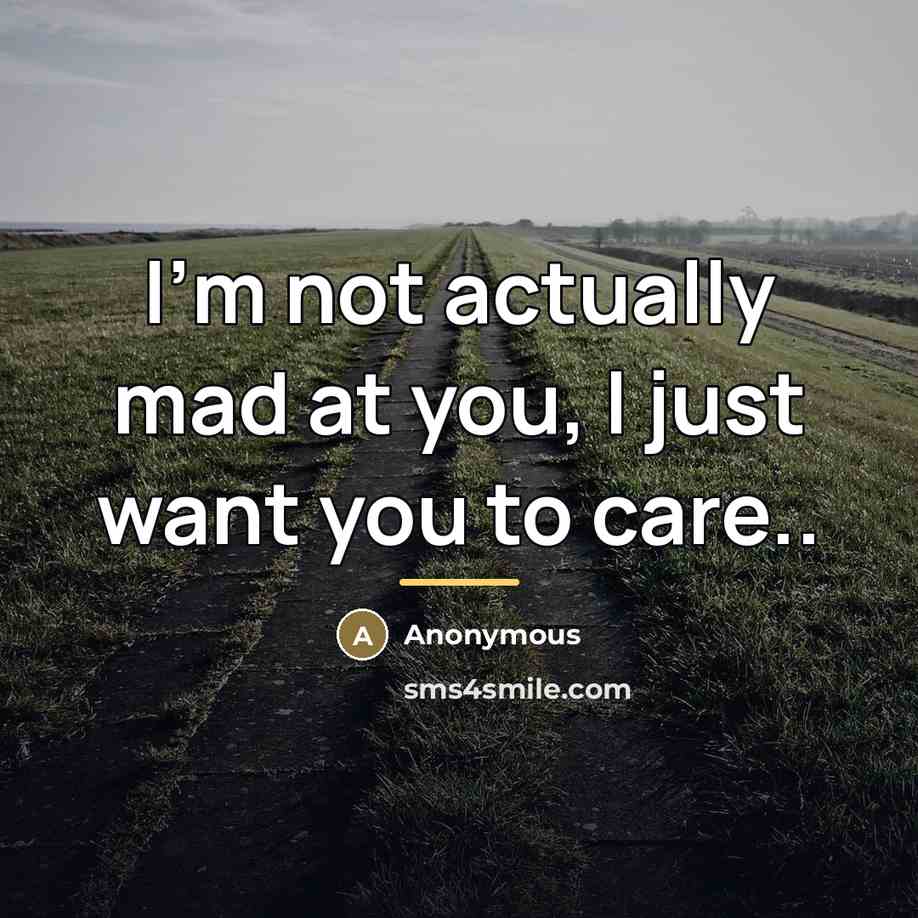 “I'm not actually mad at you, I just want you…” quote by Anonymous