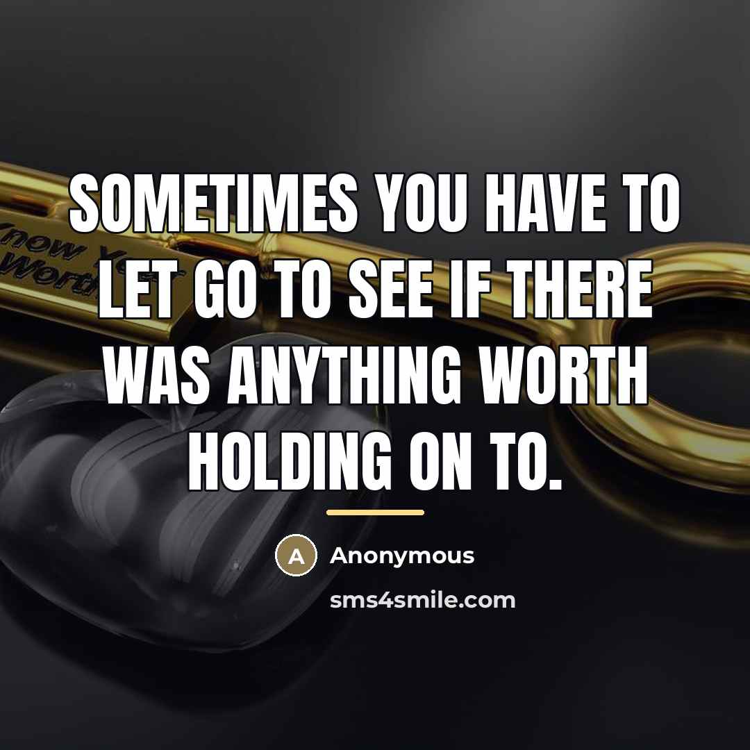 “Sometimes you have to let go to see if there…” quote by Anonymous