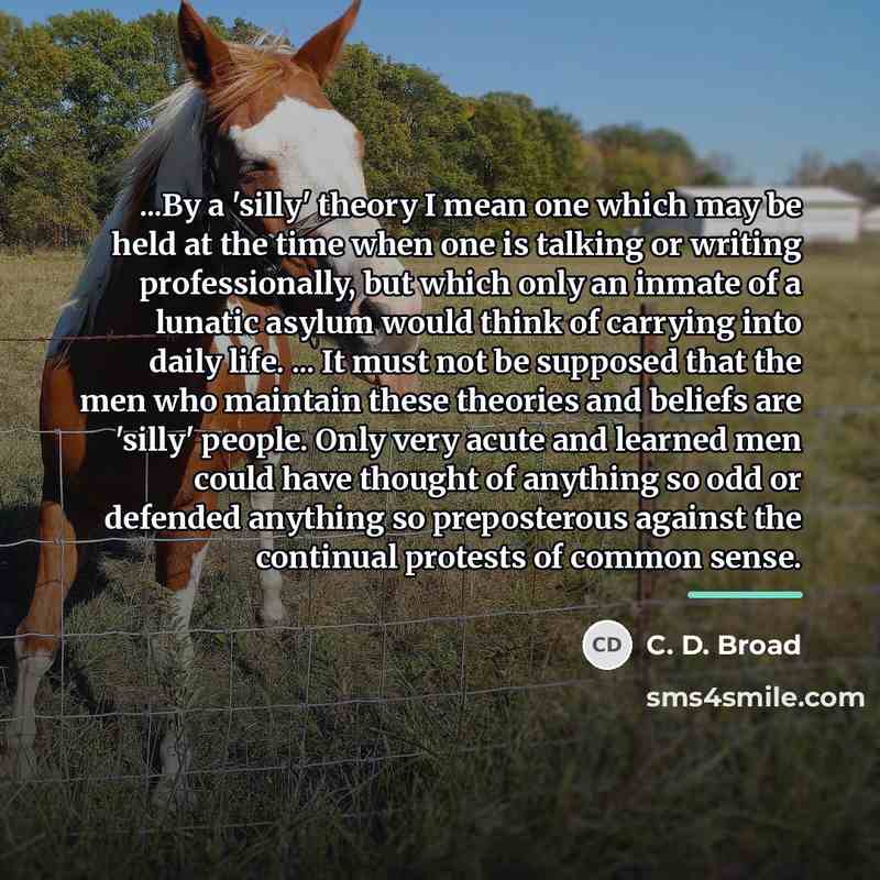 “...By a 'silly' theory I mean one which may be…” quote by C. D. Broad
