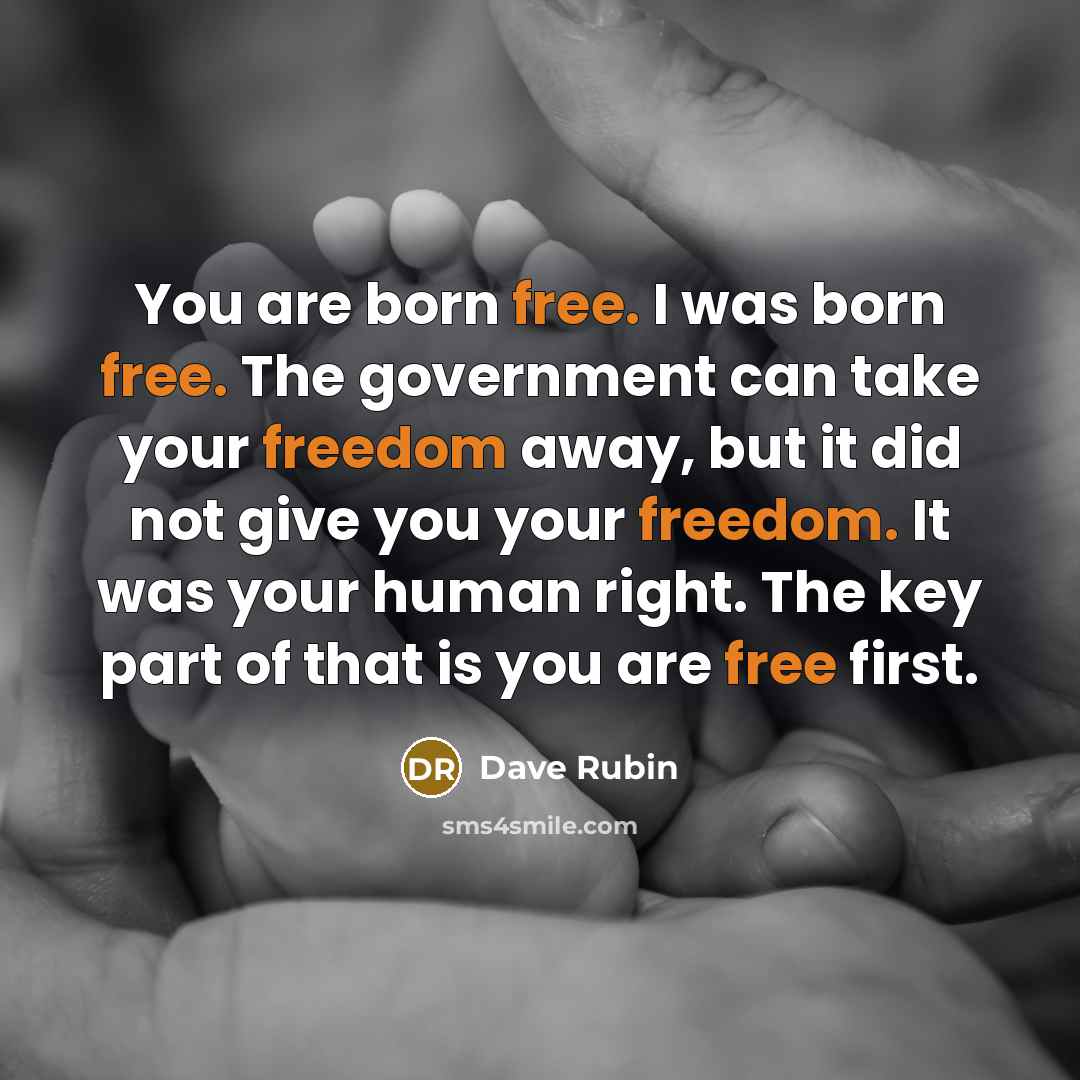 “You are born free. I was born free. The government…” quote by Dave Rubin
