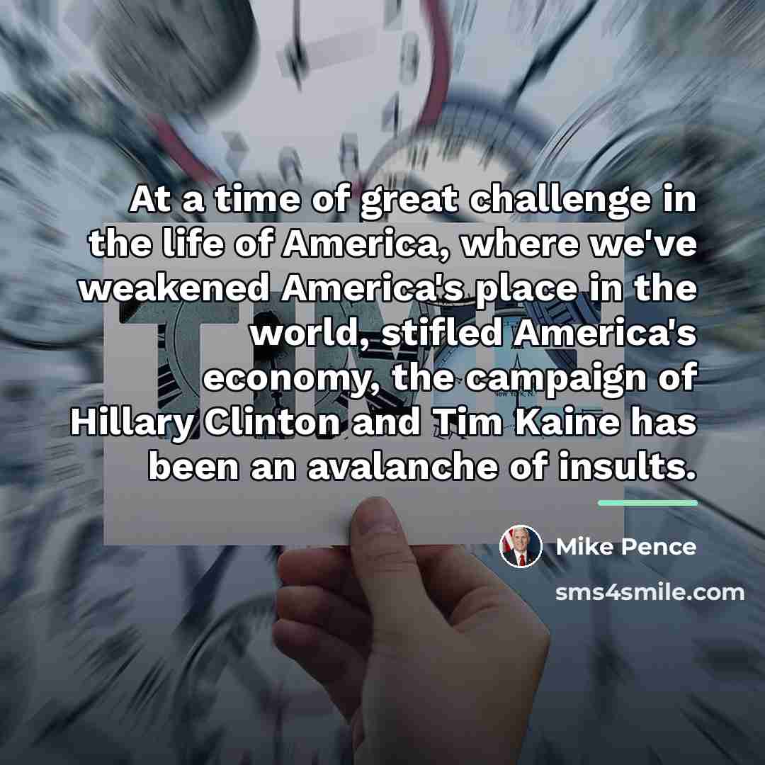 “At a time of great challenge in the life of…” quote by Mike Pence