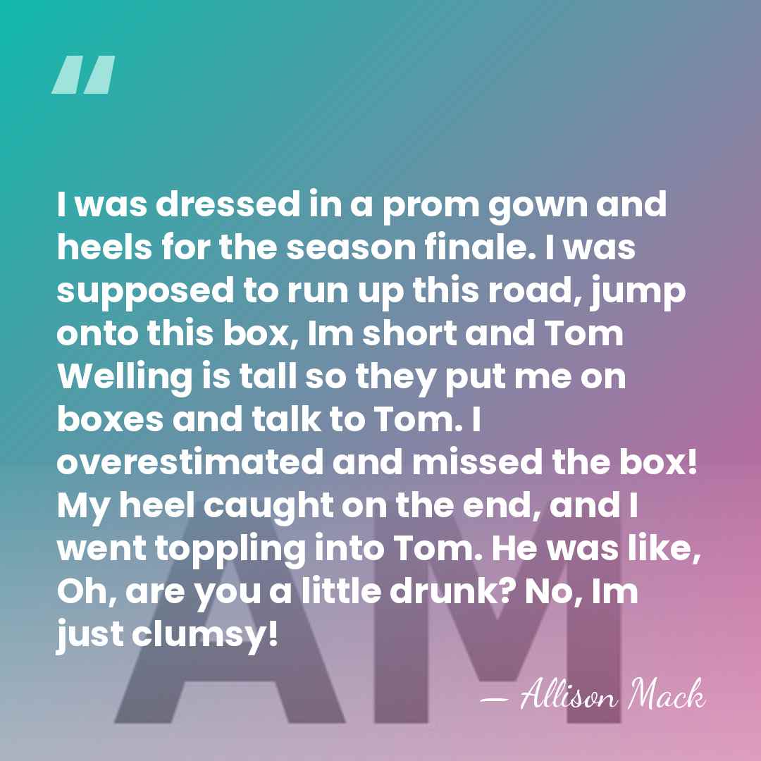 I was dressed in a prom gown and heels for the season&hellip; - Allison Mack