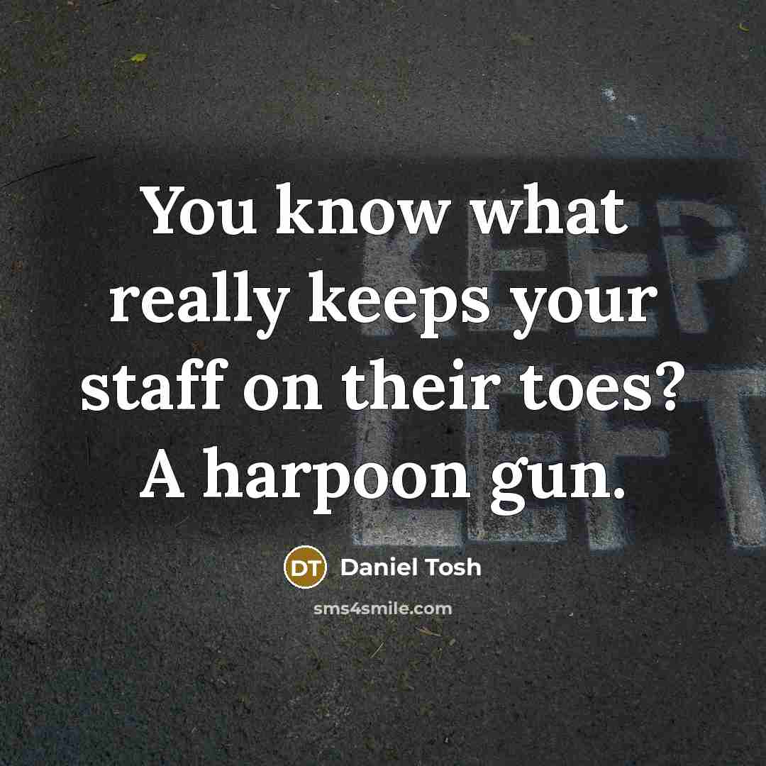 “You know what really keeps your staff on their toes?…” quote by Daniel Tosh