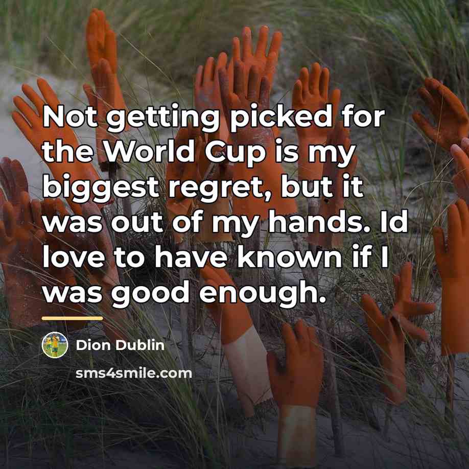 “Not getting picked for the World Cup is my biggest…” quote by Dion Dublin