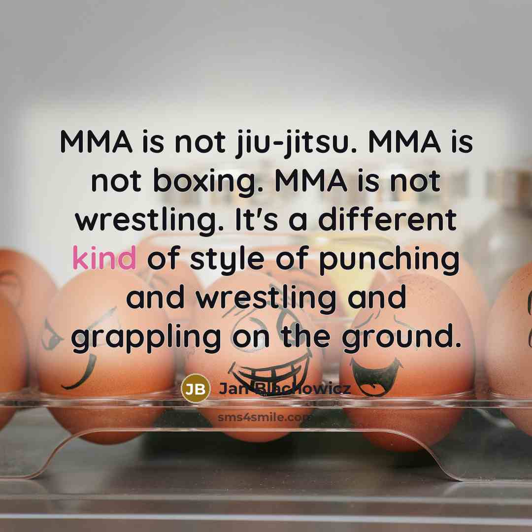 “MMA is not jiu-jitsu. MMA is not boxing. MMA is…” quote by Jan Blachowicz