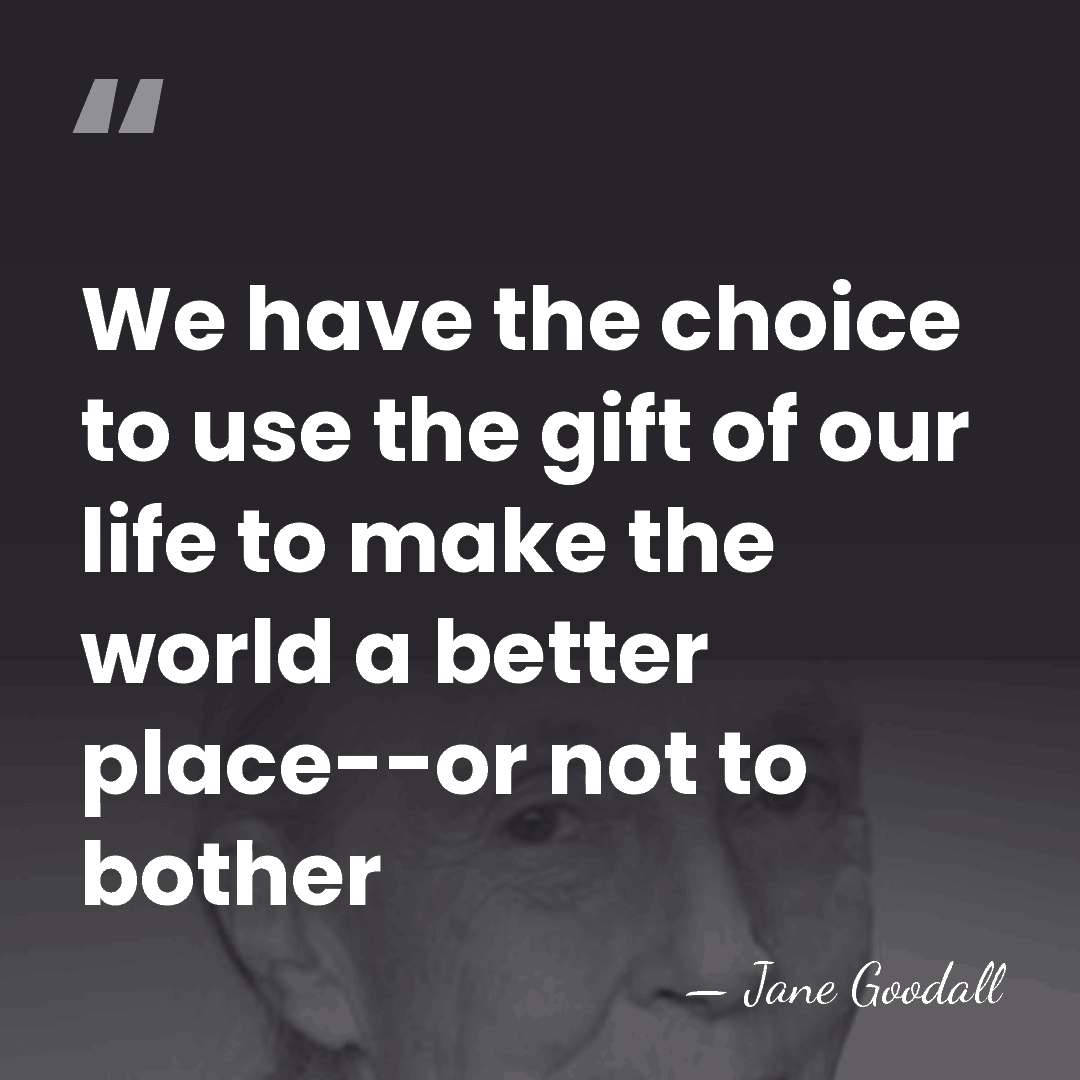 We have the choice to use the gift of our life to&hellip; - Jane Goodall