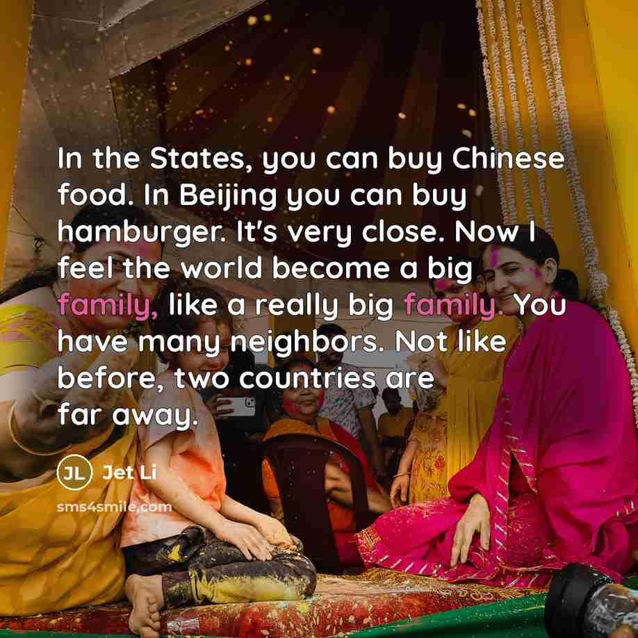 “In the States, you can buy Chinese food. In Beijing…” quote by Jet Li