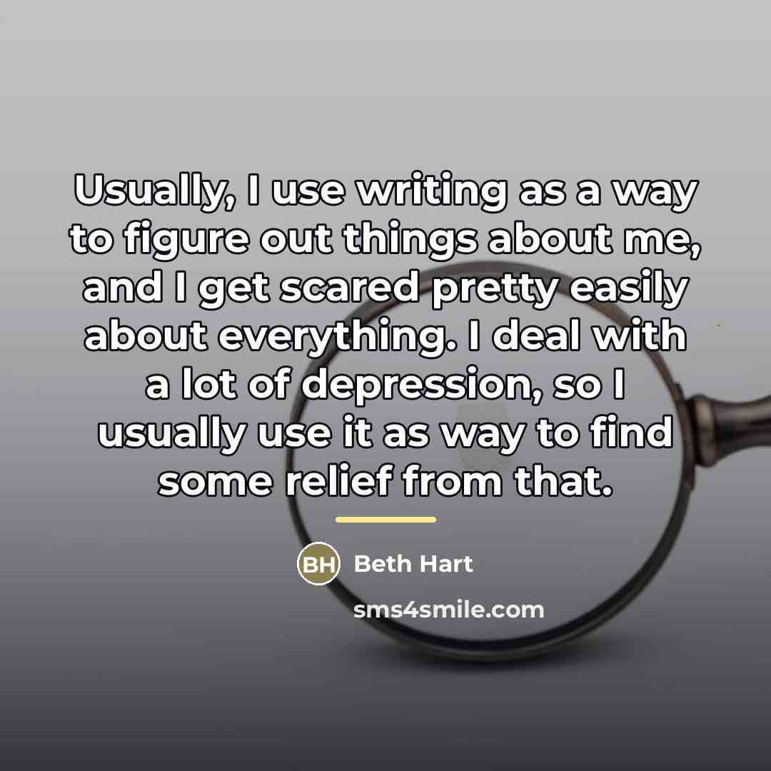 “Usually, I use writing as a way to figure out…” quote by Beth Hart