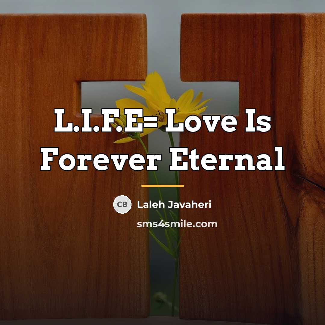 “L.I.F.E= Love Is Forever Eternal…” quote by Laleh Javaheri