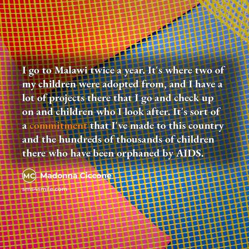 “I go to Malawi twice a year. It's where two…” quote by Madonna Ciccone