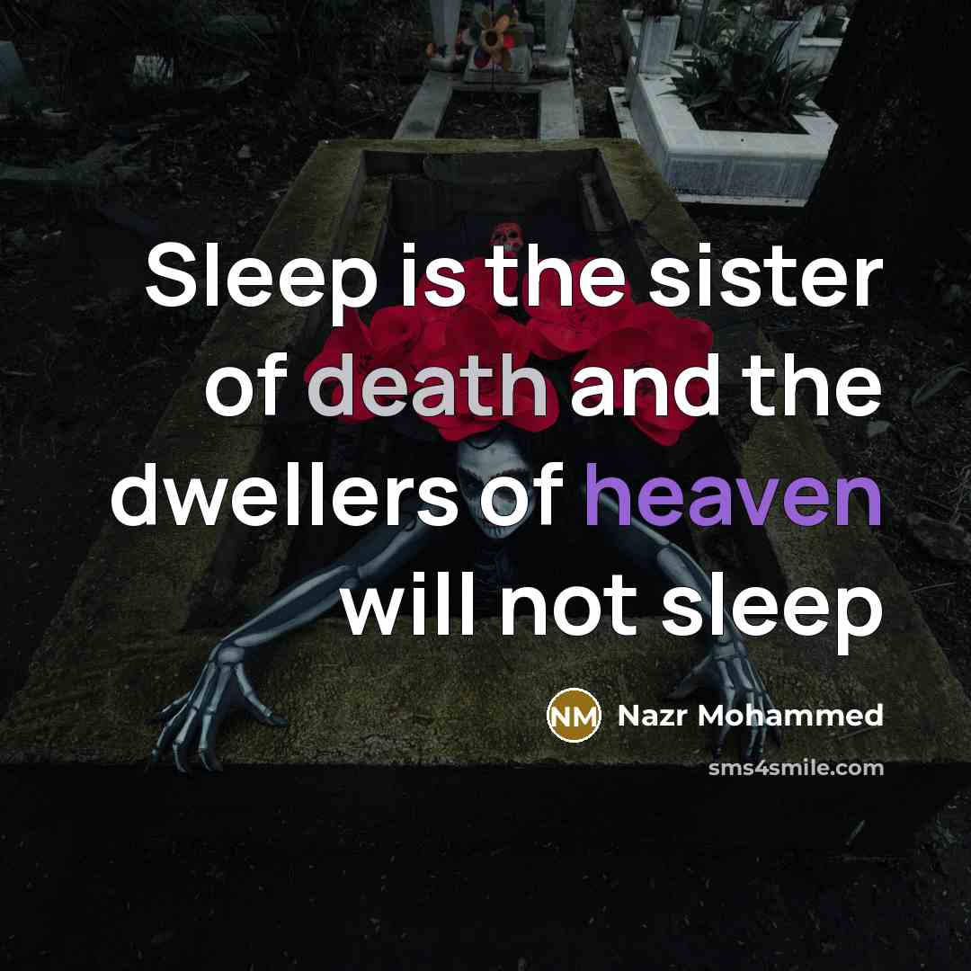 “Sleep is the sister of death and the dwellers of…” quote by Nazr Mohammed