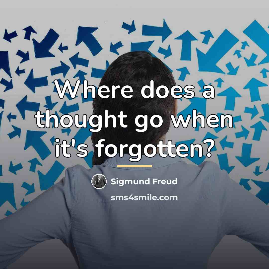 “Where does a thought go when it's forgotten?…” quote by Sigmund Freud