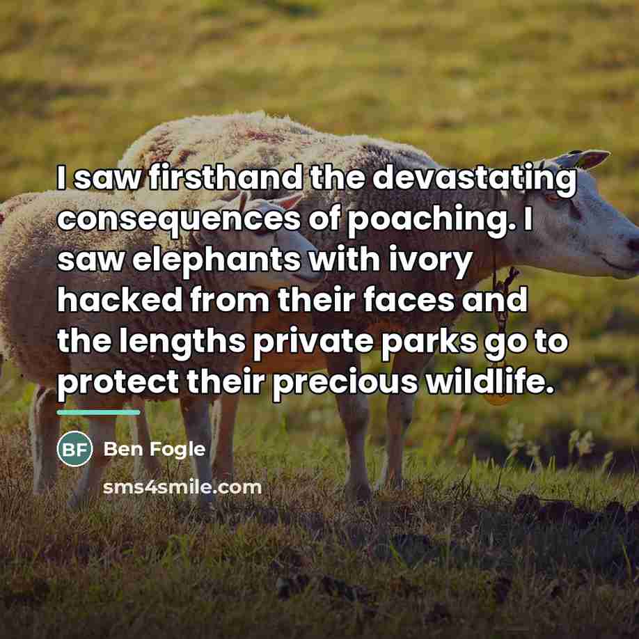 “I saw firsthand the devastating consequences of poaching. I saw…” quote by Ben Fogle