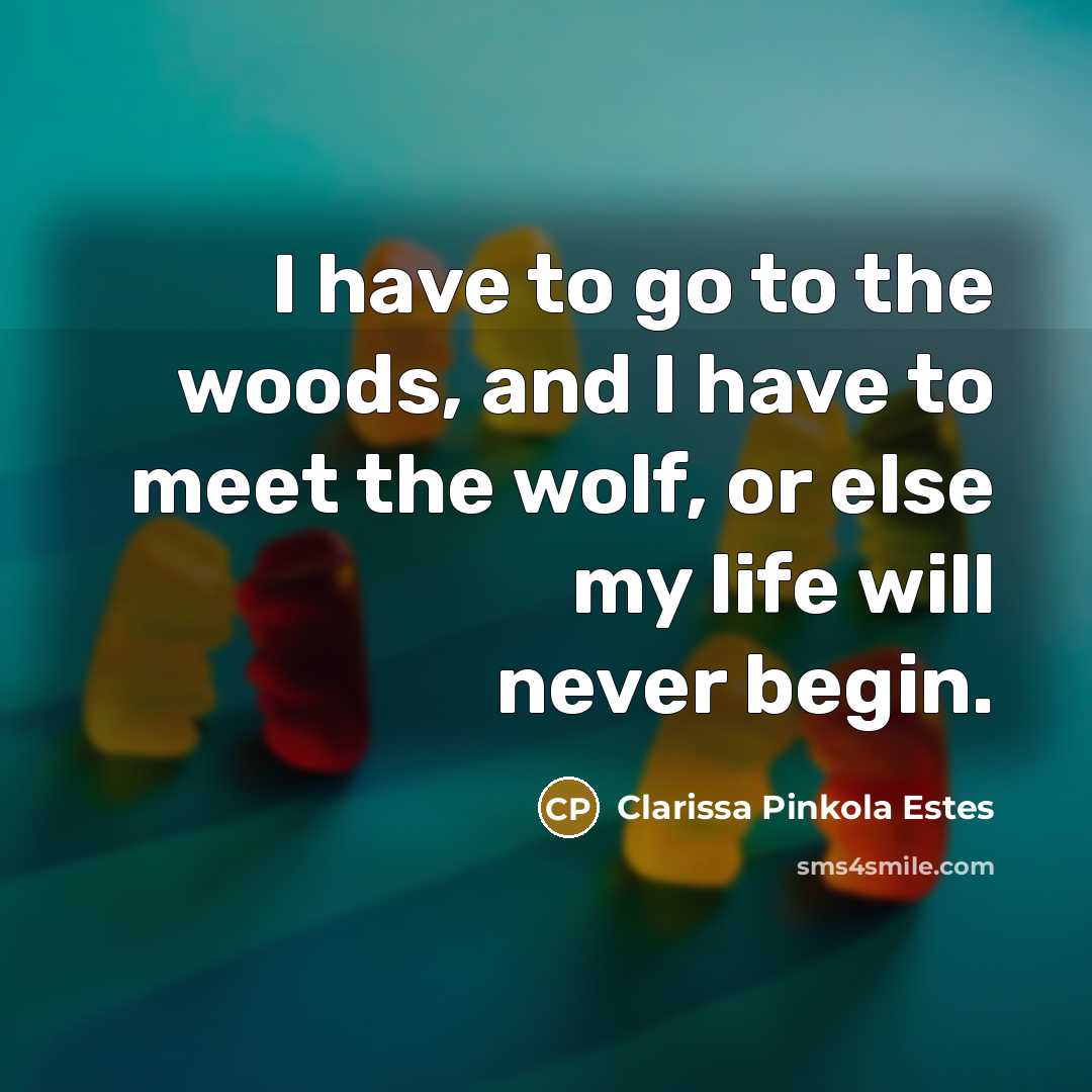 “I have to go to the woods, and I have…” quote by Clarissa Pinkola Estes