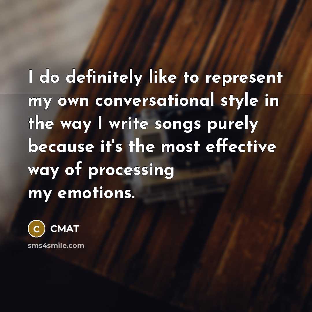 “I do definitely like to represent my own conversational style…” quote by CMAT