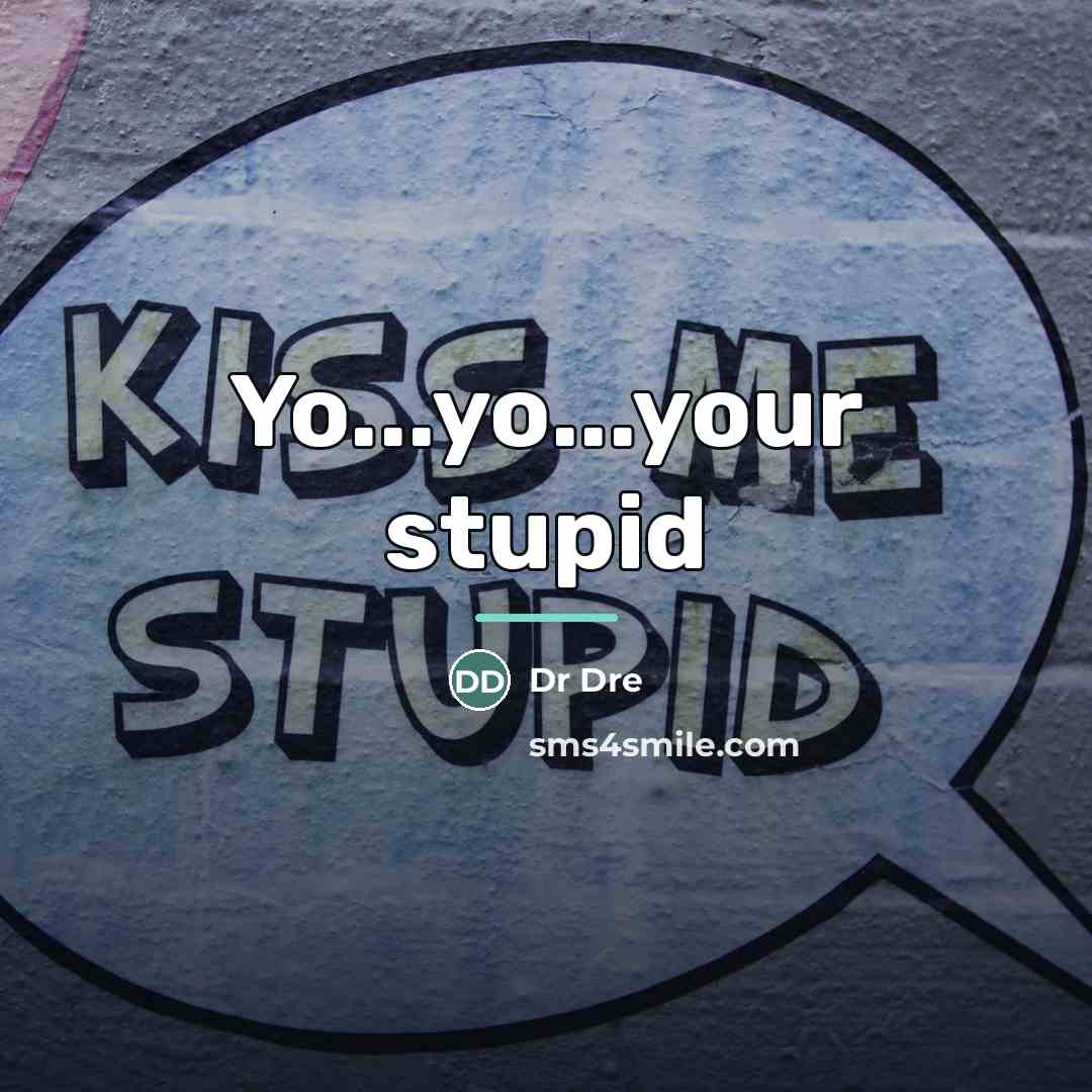 “Yo...yo...your stupid…” quote by Dr Dre