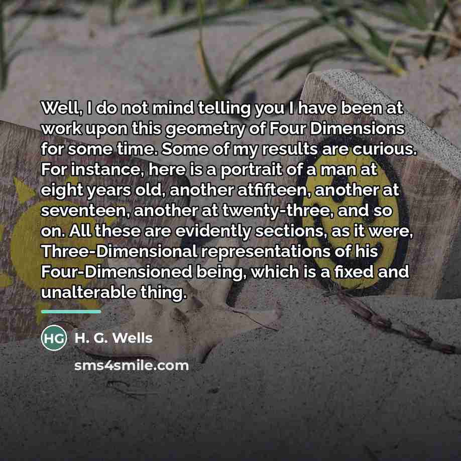 “Well, I do not mind telling you I have been…” quote by H. G. Wells
