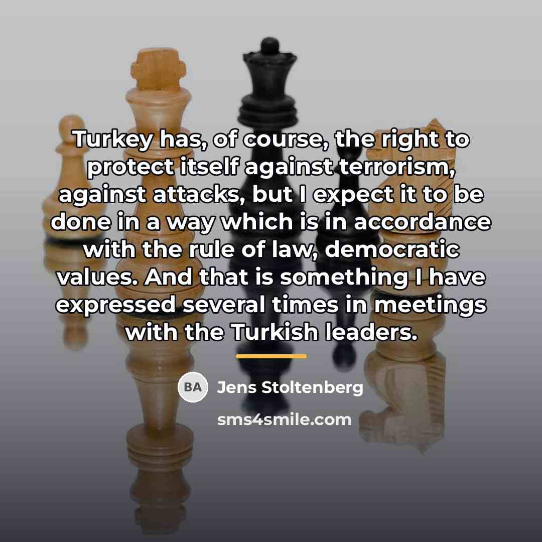 “Turkey has, of course, the right to protect itself against…” quote by Jens Stoltenberg