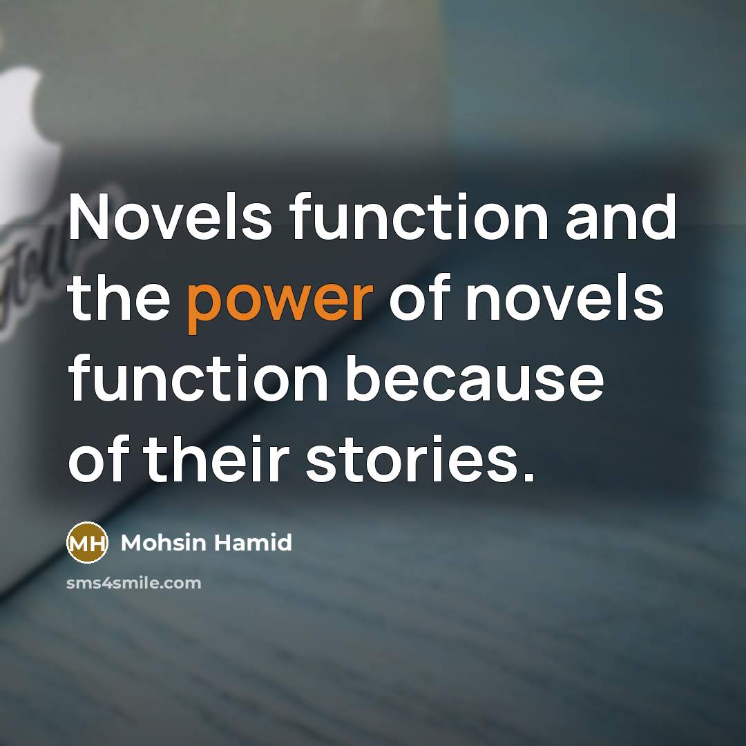 “Novels function and the power of novels function because of…” quote by Mohsin Hamid