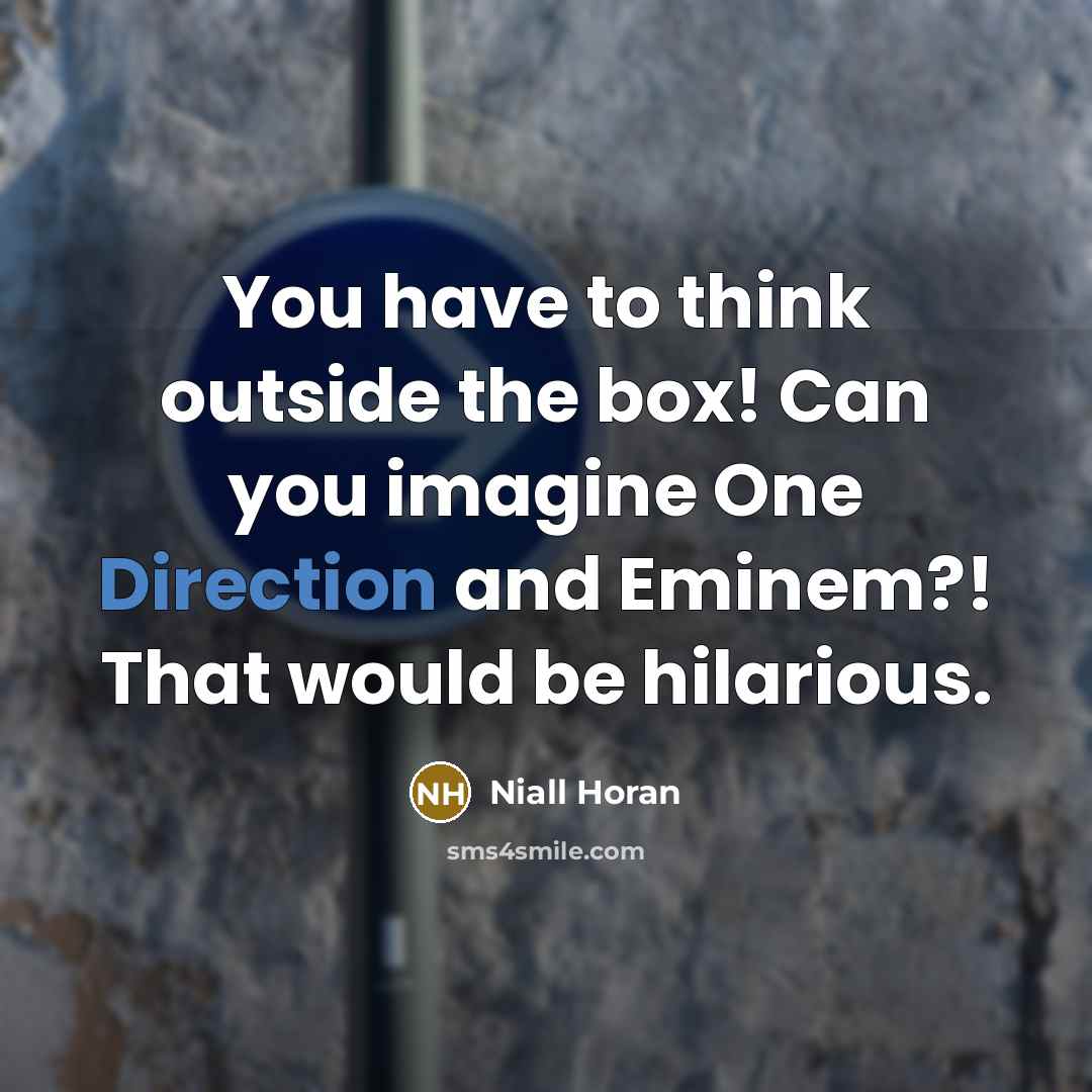 “You have to think outside the box! Can you imagine…” quote by Niall Horan