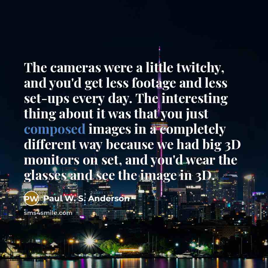 “The cameras were a little twitchy, and you'd get less…” quote by Paul W. S. Anderson