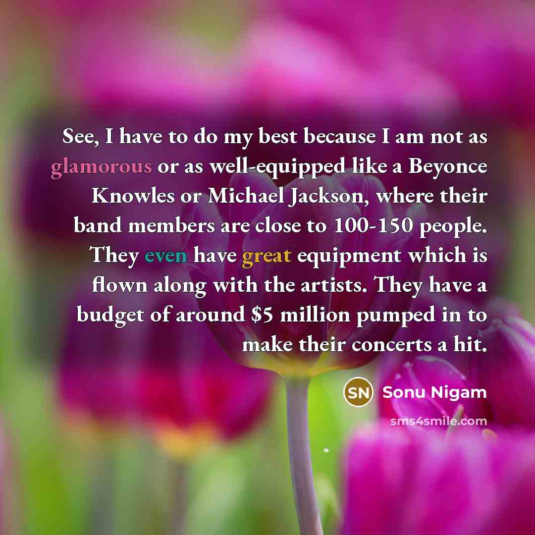“See, I have to do my best because I am…” quote by Sonu Nigam