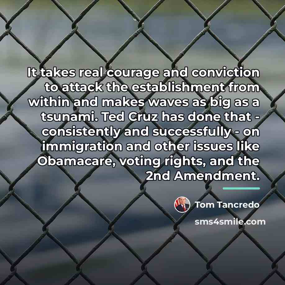 “It takes real courage and conviction to attack the establishment…” quote by Tom Tancredo