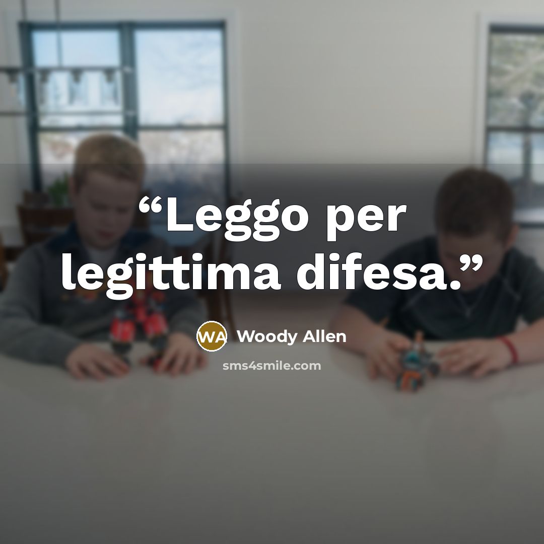 “Leggo per legittima difesa.” quote by Woody Allen