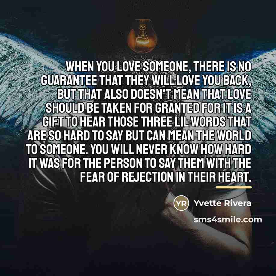 “When you love someone, there is no guarantee that they…” quote by Yvette Rivera