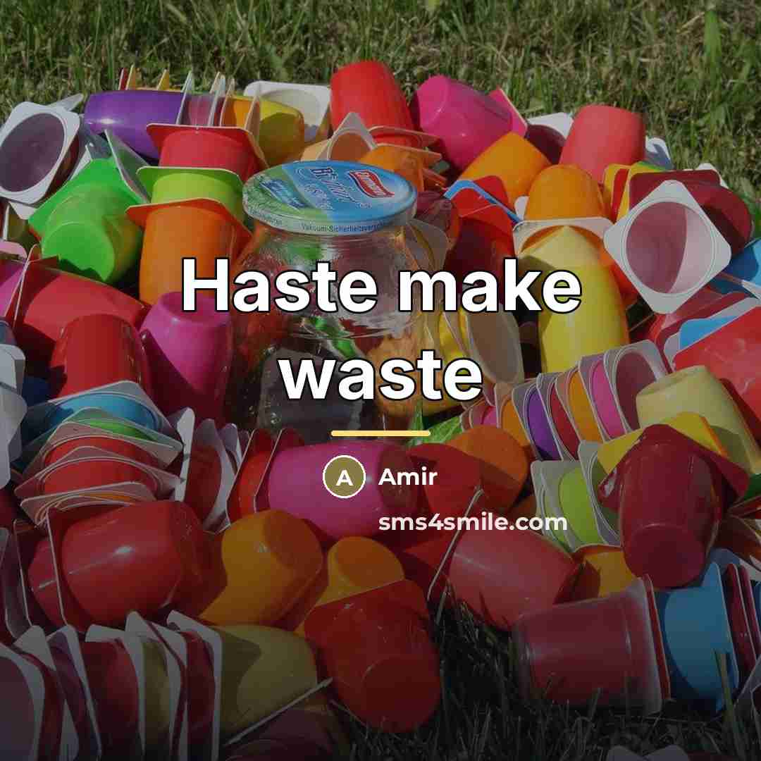 “Haste make waste…” quote by Amir