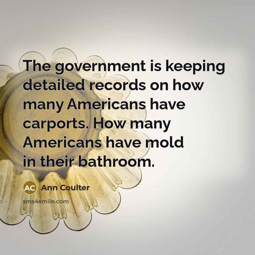 “The government is keeping detailed records on how many Americans…” quote by Ann Coulter