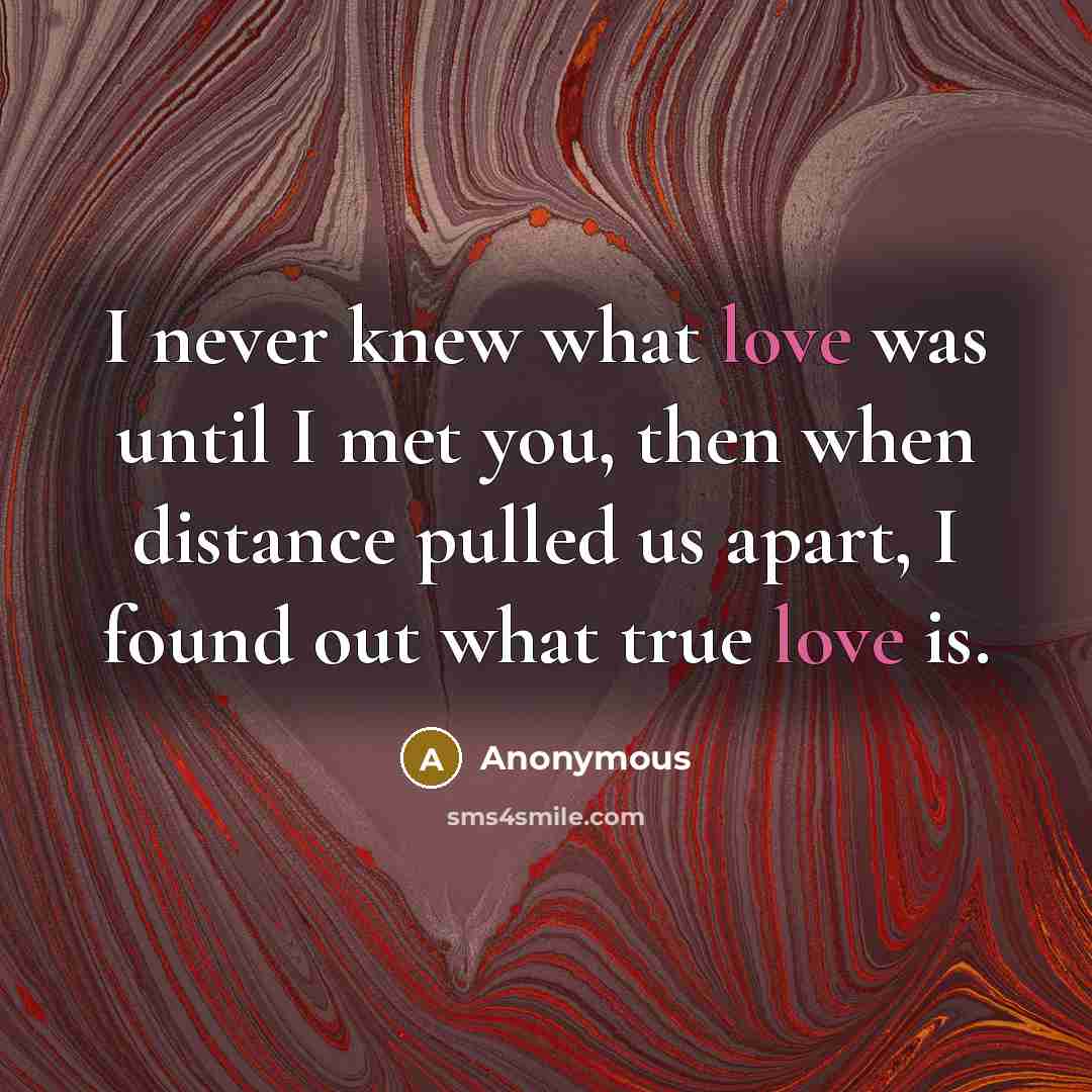 “I never knew what love was until I met you,…” quote by Anonymous