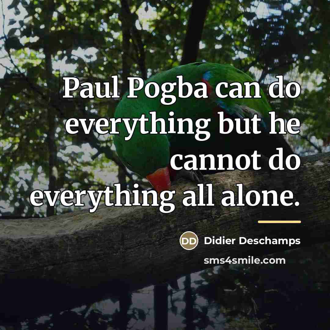 “Paul Pogba can do everything but he cannot do everything…” quote by Didier Deschamps