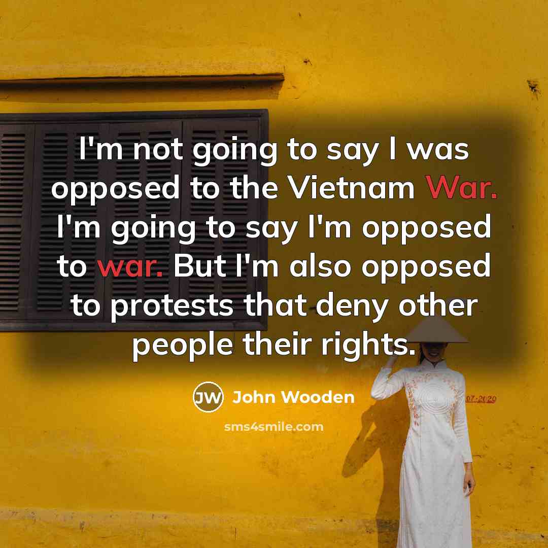 “I'm not going to say I was opposed to the…” quote by John Wooden