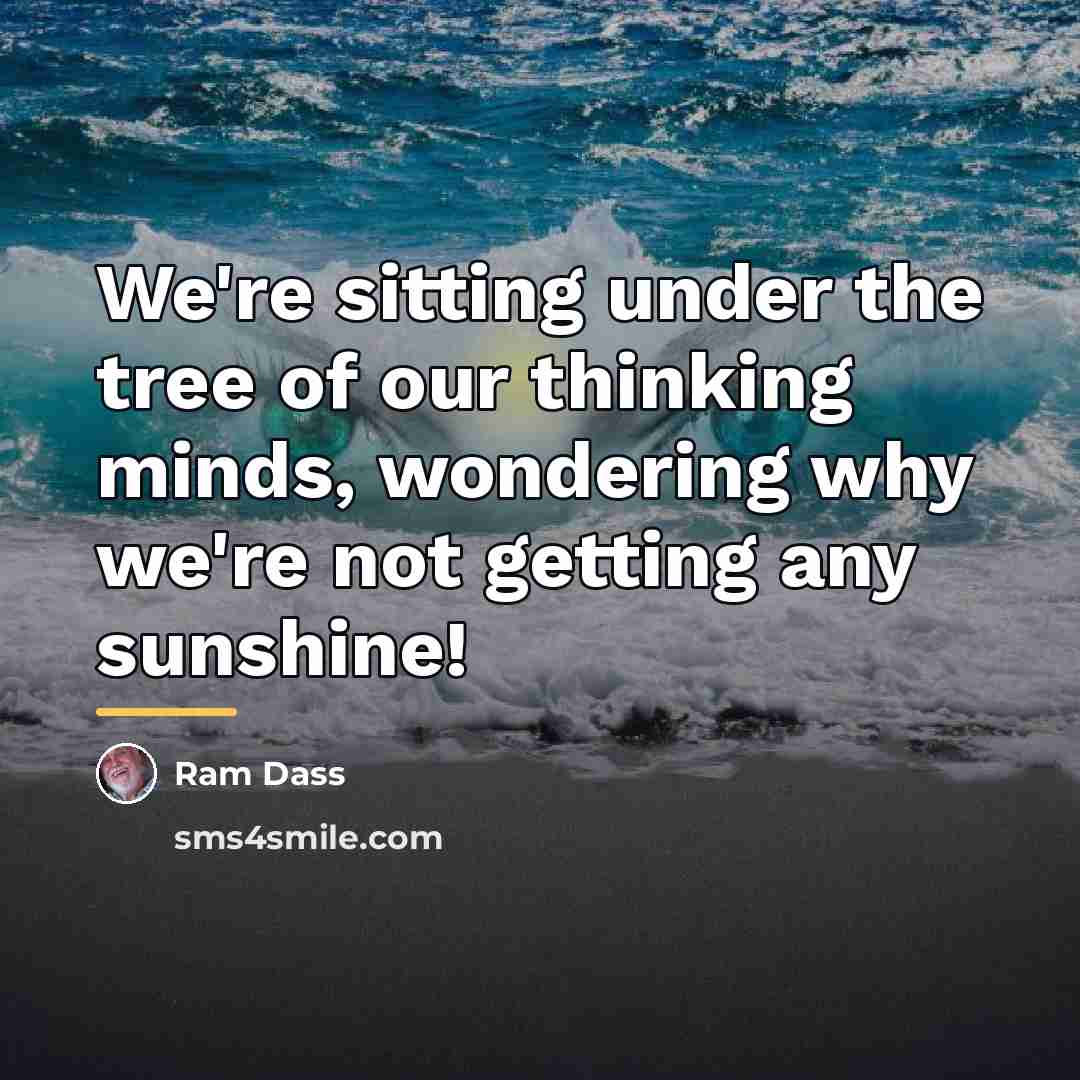 “We're sitting under the tree of our thinking minds, wondering…” quote by Ram Dass