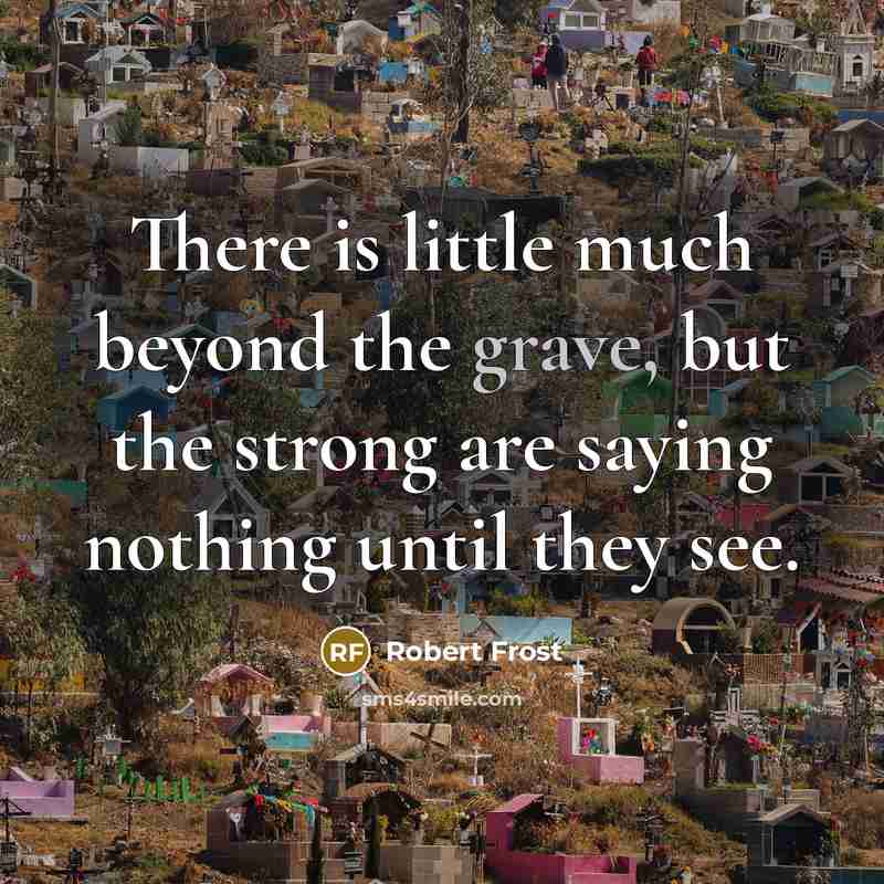 “There is little much beyond the grave, but the strong…” quote by Robert Frost